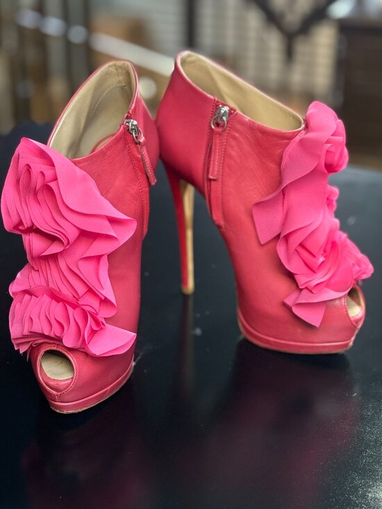 Giuseppe Zanotti Shoes - Giuseppe Zanotti Platform Heels Size 38 | 6" Heel | Rose Colour Leather/Fabric